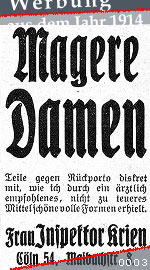 Werbung aus dem Jahr 1914